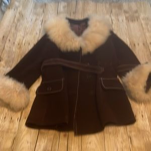 Vintage 1970s Leather and Fur women’s coat. Single Stitch!!!